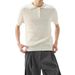 Old Money Style Lapel Knitted Short Sleeved Polo Shirt Men's Light Luxury High End Inner Wear Half Sleeved Fitness Sports Straight Shoulder T Shirt_viptrois.com