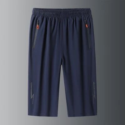 Men's Clothing New Style Ice Silk Quick Drying Cropped Pants Trendy Summer Sports Shorts Ice Silk Cropped Pants_viptrois.com