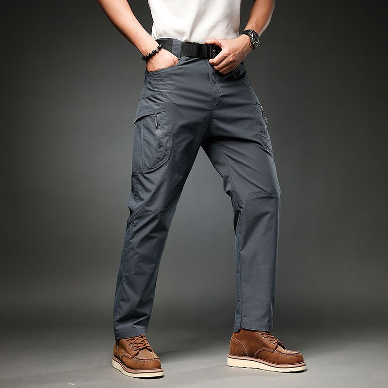 Men's Clothing Men's Retro Loose Fit Cargo Pants With Multi-Pockets - Stretchable Workwear Joggers In Black, Khaki, Army Green, Grey & Navy_viptrois.com