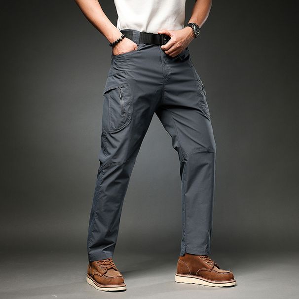 Men's Clothing Men's Retro Loose Fit Cargo Pants With Multi-Pockets - Stretchable Workwear Joggers In Black, Khaki, Army Green, Grey & Navy_viptrois.com