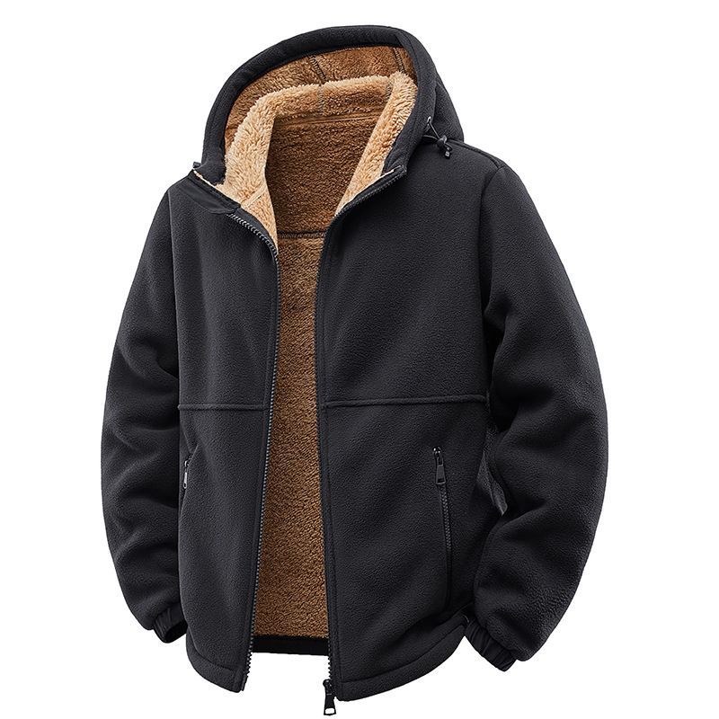 2025 European And American Outdoor Sports Fleece Clothes Men's Sweater Fleece Thickened Fleece Couple Jacket Hat_viptrois.com