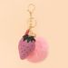 Bag Charm Hot Drilling Strawberry Heart Shaped Keychain Ladies Luggage Fur Ball Tassel Pendant Fashion Rhinestone Pendant Small Gift_viptrois.com