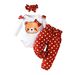 Babies' clothes infant long-sleeved bear print bowknot fart bag clothing dot print bowknot trousers suit autumn_viptrois.com