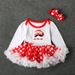 Girls Santa Claus lace Pongpongha dress + headband two-piece children's skirt ins_viptrois.com