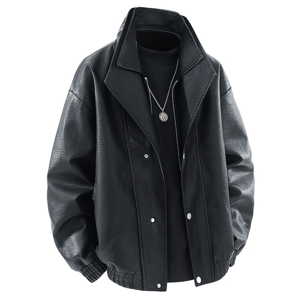 Men's Jacket Spring And Autumn New Stand-up Collar Locomotive Clothing Versatile Trend Explosive Jacket Men_viptrois.com