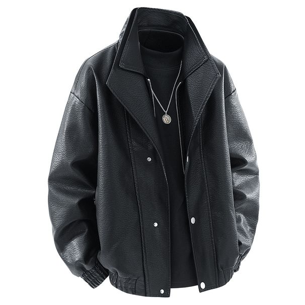 Men's Jacket Spring And Autumn New Stand-up Collar Locomotive Clothing Versatile Trend Explosive Jacket Men_viptrois.com