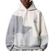 Trendy Unisex Hooded Sweatshirt With Asymmetrical Color Block Design - Retro Streetwear Pullover For Men & Women_viptrois.com