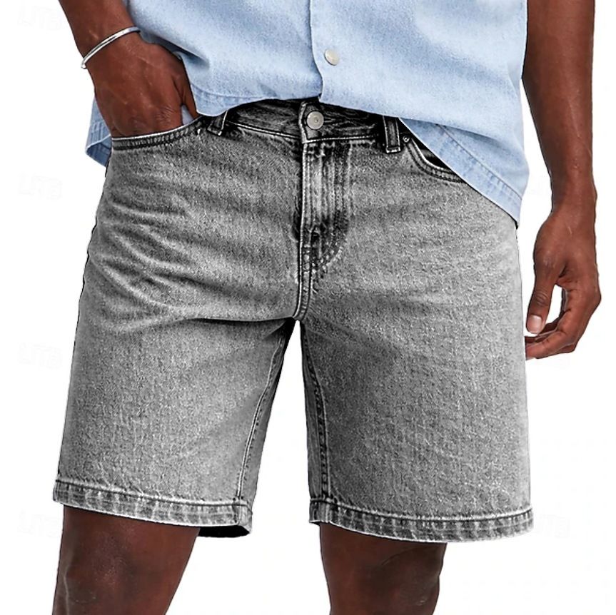 Men's 5-Pocket Denim Shorts | Cotton Casual Streetwear Cut-Off Style | Relaxed Fit Five-Inch Inseam For Summer | Available In Multiple Colors_viptrois.com