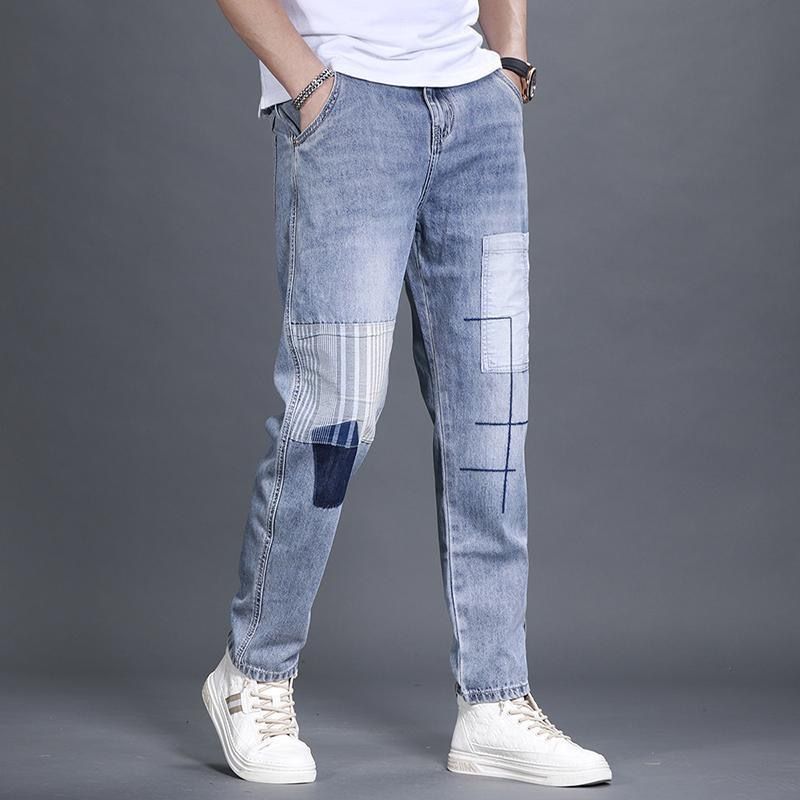 Men's Clothing Trendy Mid Waist Youth Popular Jeans Trendy Loose Straight Trousers_viptrois.com