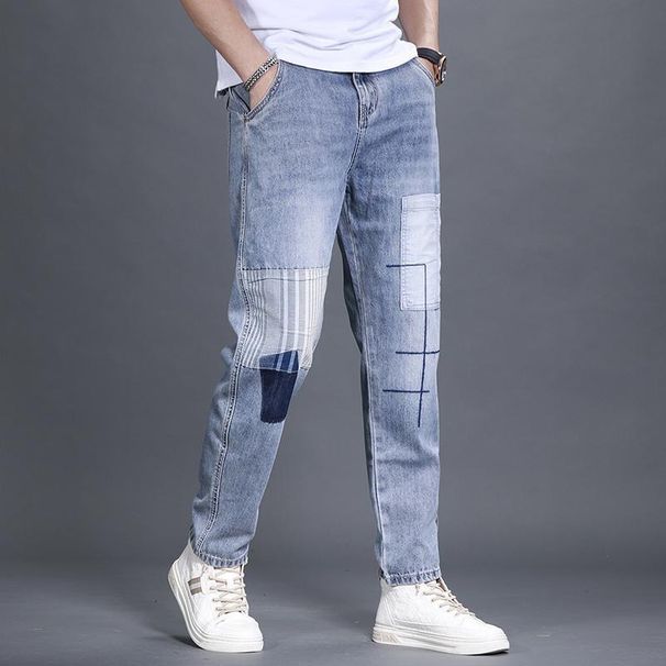 Men's Clothing Trendy Mid Waist Youth Popular Jeans Trendy Loose Straight Trousers_viptrois.com