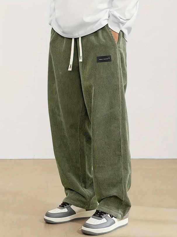 Men's Streetwear Cargo Pants - Loose Fit Straight Leg Workwear Joggers With Drawstring Waist For Casual & Urban Style_viptrois.com