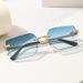 Sunglasses For Women Rimless Cut Edge Sunglasses Concave Metal Polygon For Men Trend Leopard_viptrois.com