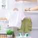 Summer 2025 New Children's Leg Dinosaur Boys' Cartoon Handsome Short Sleeve Two Piece Set_viptrois.com