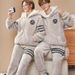 Men's Pajamas Autumn And Winter Coral Thickened Fleece Teen Flannel Loungewear Set_viptrois.com