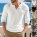 Men's Heavyweight Long Sleeved Ribbed Material Casual Commuter Henley Shirt Autumn American Style Loose Base Layer T-Shirt_viptrois.com