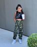 Mother & Kids European and American cross-border fashion suit trendy vest + camouflage hip-hop overalls two-piece set trendy girls YM118_viptrois.com