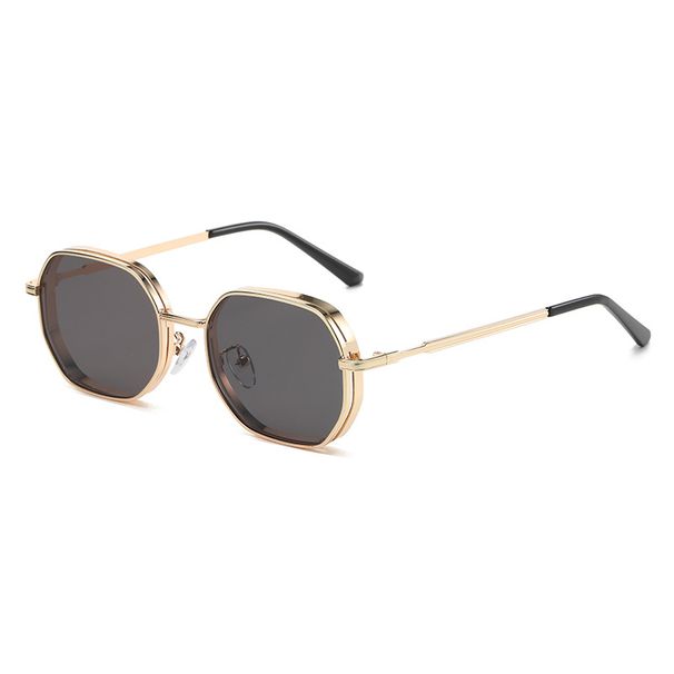 Men's Sunglasses Personalized New Retro Round Frame Metal Fashion Women's Sunglasses Trendy Gradient Lenses Versatile Simple Sunglasses_viptrois.com