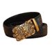 Apparel Accessories Buckle Belt Cowhide Shiny Large Crocodile Pattern Casual Belt Men's Personality Business Belt_viptrois.com