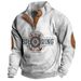 Pure Cross-Border Foreign Trade Men's Sweatshirt Shirt 3D Digital Print Christmas Series Henley Collar Long Sleeve Men Custom_viptrois.com