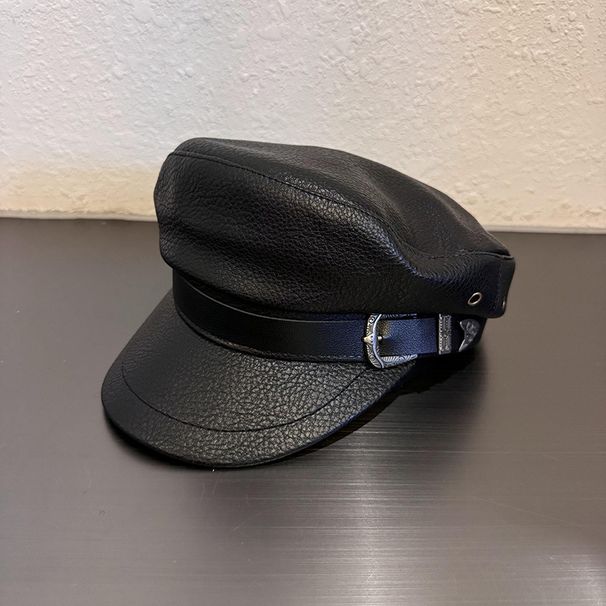 Women's Hats Dark Retro Pu Leather Beret British Niche Hot Girl Style Navy Hat Autumn And Winter Face Small Painter Newsboy Hat_viptrois.com