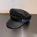 Women's Hats Dark Retro Pu Leather Beret British Niche Hot Girl Style Navy Hat Autumn And Winter Face Small Painter Newsboy Hat_viptrois.com