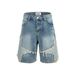 Men's Clothing Five Pointed Star Splicing Denim Shorts American High Street Loose Straight Men's And Women's Shorts Trend_viptrois.com
