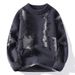New Popular Hot-selling Men's Clothing Autumn And Winter New Pullover Round Neck Hole Xiang Color Long-sleeved Sweater Trendy Men's Warm Casual Knitte_viptrois.com