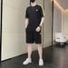 Men's Clothing Summer High End Casual Suit For Men New Loose Ice Silk Short Sleeved Shorts Printed Outfit A Set Of Men's Clothing_viptrois.com