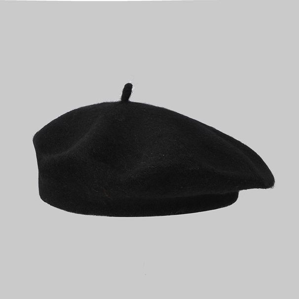 2023 Korean Fashion New Autumn Winter Casual Versatile Women's Round Top Artist Hat Beret_viptrois.com