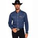 Men's Clothing Denim Casual Oxford Cloth Long Sleeved Lapel Shirt Street Hip Hop Style_viptrois.com