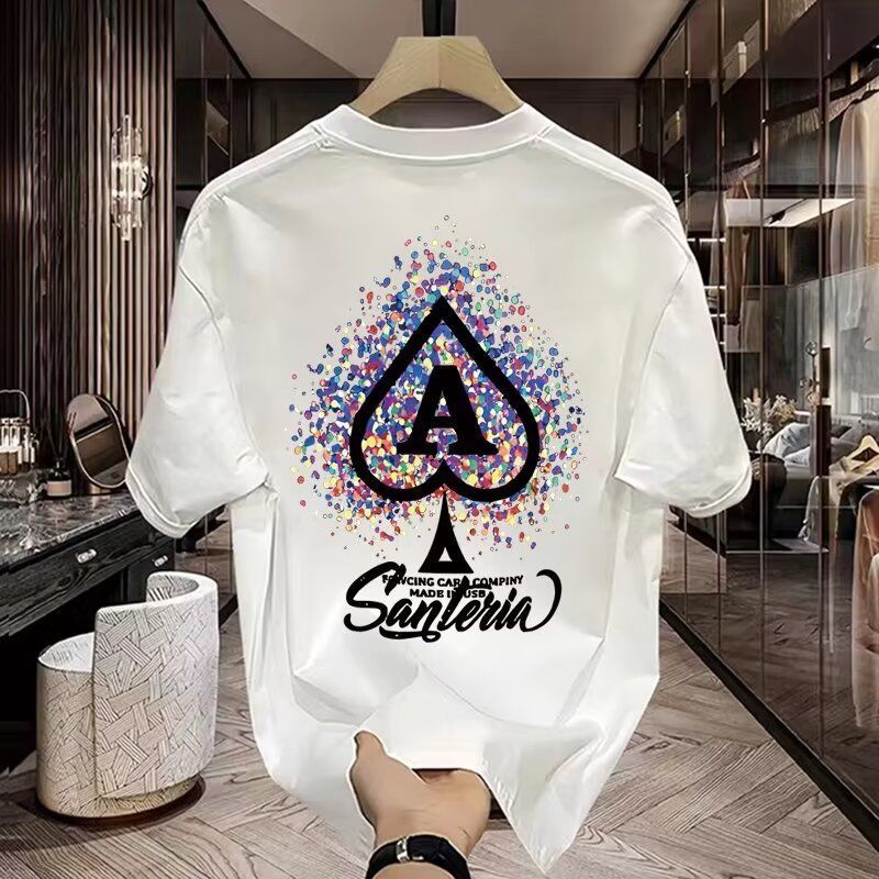 Summer New Men's Short Sleeved With Personalized Printing, Fashionable, Loose, Versatile,_viptrois.com