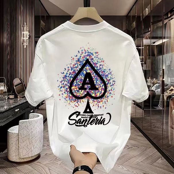 Summer New Men's Short Sleeved With Personalized Printing, Fashionable, Loose, Versatile,_viptrois.com