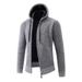 Men's Zip-Up Hooded Fleece Sweatshirt - Casual Warm Pullover With Stand Collar, Soft Knit Fabric, Lightweight & Comfortable For Autumn_viptrois.com