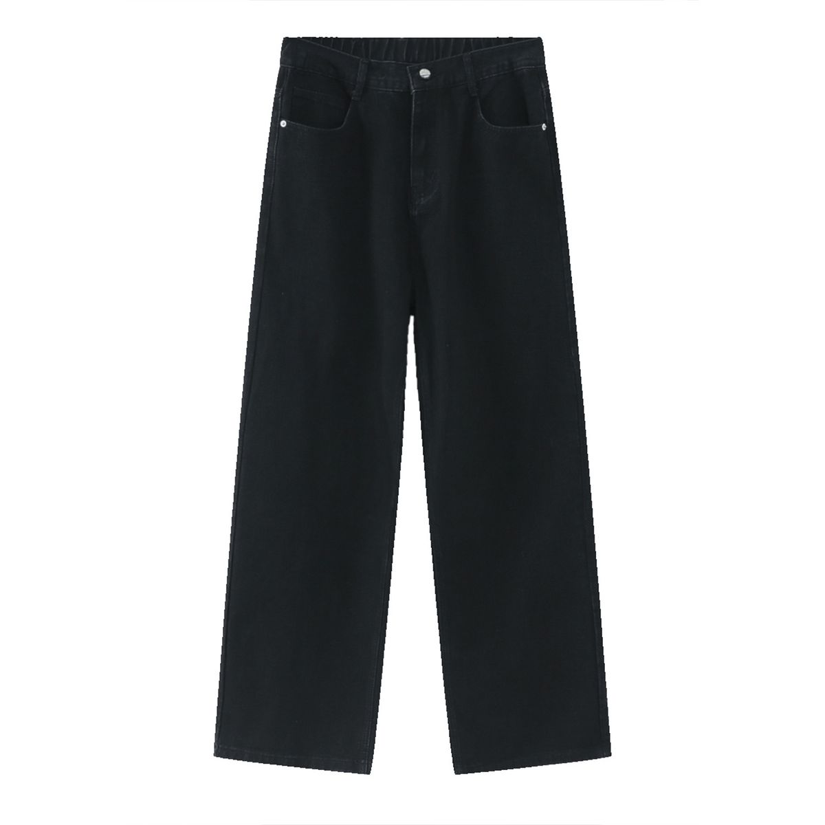 Men's Clothing Korean Style Simple Solid Color Casual Jeans Elastic Waist Versatile Straight Leg Trendy Clothing_viptrois.com