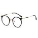New Korean Version No-Makeup Playful Blue Light Blocking Metal Fashion Large Frame Round Style Non-Prescription_viptrois.com