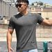 Men's Snake Print Fitness T-Shirt - Breathable Polyester Round Neck Tee For Gym & Streetwear (White/Grey/Khaki/Black/Blue/Matcha, M-3XL)_viptrois.com
