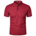 Summer Men's T-Shirt Polo Solid Color Short Sleeve Stand Collar Casual Tees Tops Men Fashion Slim Fit Breathable Lightweight Tshirt_viptrois.com