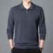 High-Quality Thickened Wool T-Shirt Trendy High-End Turn-Down Collar Pullover Long-Sleeve Knitted Sweater Men's Autumn_viptrois.com
