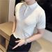 Men's Clothing Summer ice silk thin plaid lapel knitted short sleeved T shirt men's trendy fashion slim Polo shirt PL97131_viptrois.com