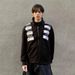 Color Block Striped Patchwork Hoodie Zipper Jacket Unisex Vibe Trendy American Style Loose Casual_viptrois.com