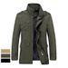 Men's Washed Cotton Jacket – Slim Fit Outdoor Windbreaker With Zippered Pockets (M-XXXXL)_viptrois.com