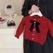 Mother & Kids Children's Knitted Cardigan Children's Clothing Sweet Single Breasted Doll Collar Temperament Girl Sweater_viptrois.com
