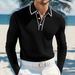 Premium Men's Long Sleeve Polo Shirt - Breathable & Stretchable Fabric, Comfort Fit, Multiple Colors For Casual & Sporty Style_viptrois.com
