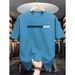 Men's Clothing Fashion New Cotton Men's Summer Loose Versatile Short Sleeved T Shirt Tops Paris Letter Print_viptrois.com