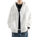 Cardigan Jacket Men's Spring And Autumn Large Size Solid Color Versatile Casual Sports Loose Versatile Hooded Sweater Zipper Jacket_viptrois.com