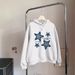 Vintage Hooded Sweatshirt For Women – Retro 5-Star Print, Oversized Streetwear, Fashionable Pullover For Autumn & Winter_viptrois.com