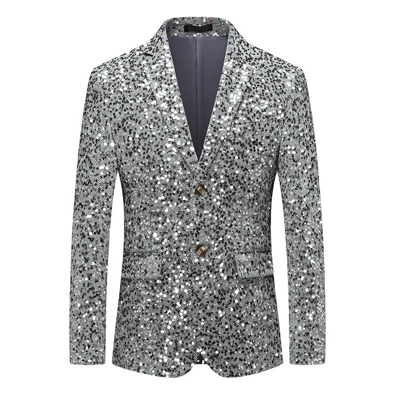 Men's Clothing Men's Business Casual One Piece Small Suit Gold Suit_viptrois.com