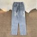 Spring And Autumn Men's Jeans Trendy Brand Ins Zipper Design Sense Pants Straight American High Street Ruffian Handsome Tooling Pants_viptrois.com