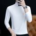 High Collar Spring And Autumn Long Sleeve T-Shirt Men's Korean Style Pure Cotton Warm Base Shirt One Piece Dropshipping_viptrois.com