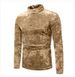 Men's Clothing Foreign Trade European Size Autumn And Winter Half High Collar British Bottoming Shirt Gold Velvet Splicing Men's Long Sleeved T Shirt_viptrois.com